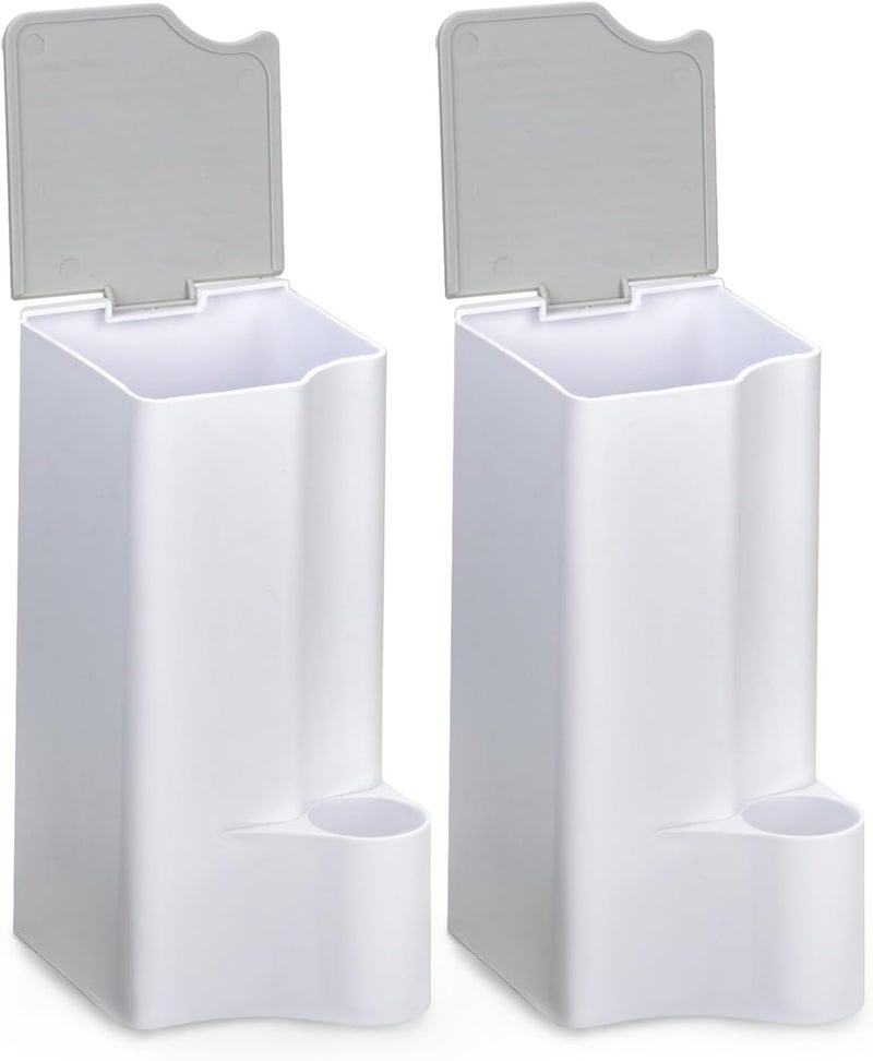 TEITEAI 2 Pack Holder for Clorox Toilet Wand, Compatible with Clorox Toilet Wand Holder only, White & Gray - Image 1
